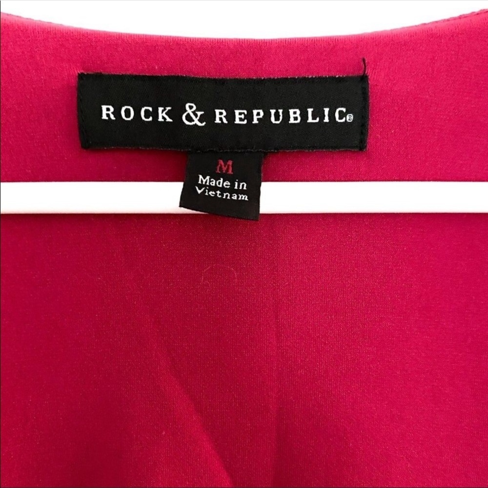 Rock & Republic Fuchsia Pink Studded Bodycon Dress | Size Medium - Picture 3 of 10
